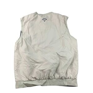Vintage Callaway Golf Vest L Beige Brushed Microfiber Pullover Windbreaker 90s